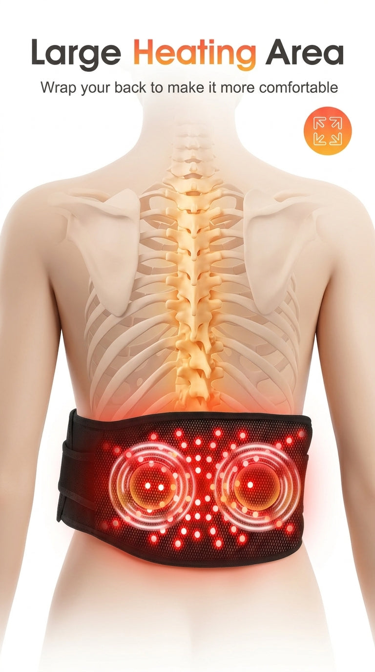 Zareth™ MASSAGER BELT INFRARED HEAT AND VIBRATION THERAPY LUMBAR