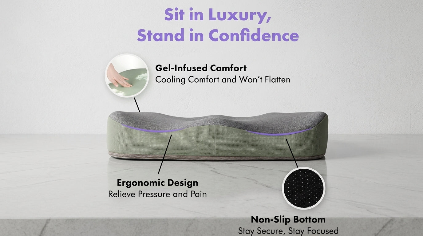 Zareth™ | MEMORY FOAM - ORTHOPEDIC SEAT CUSHION FOR CAR & OFFICE