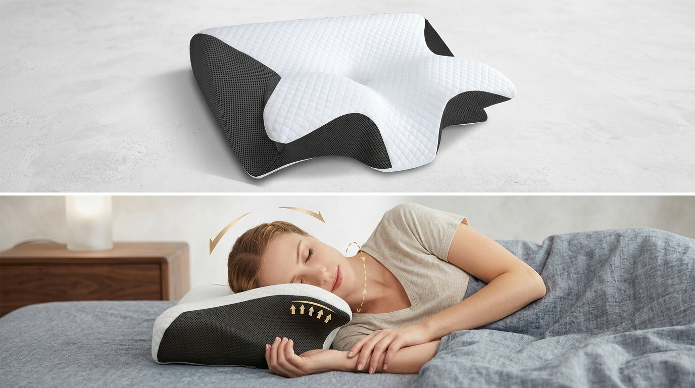 Zareth™ | Butterfly Sleep Memory Neck Pillow Slow Rebound Comfortable Memory Foam Sleep Pillow Cervical Orthopedic Neck Massage Bed Pillow