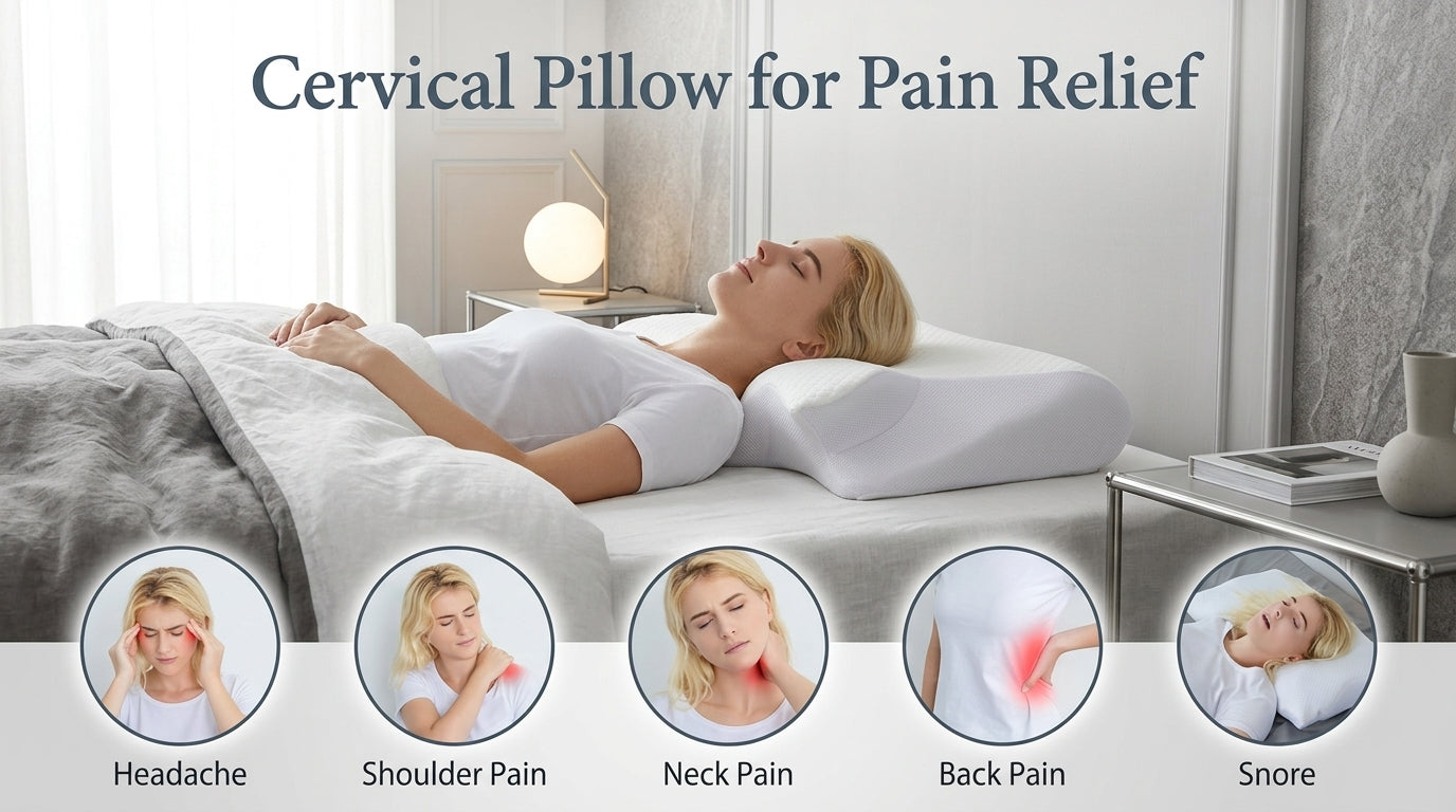 Zareth™ | Butterfly Sleep Memory Neck Pillow Slow Rebound Comfortable Memory Foam Sleep Pillow Cervical Orthopedic Neck Massage Bed Pillow