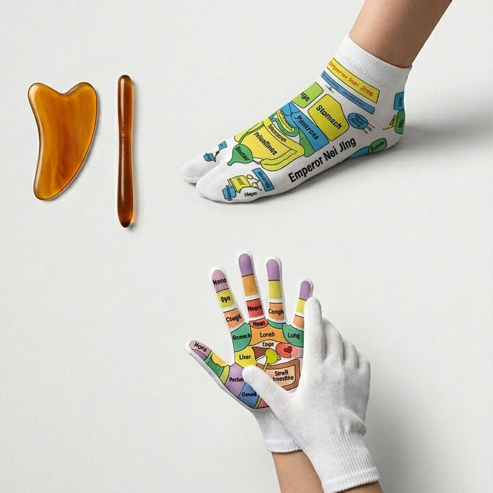 Zareth™ | FOOT MASSAGER - Acupressure Reflexology Gloves & Socks.