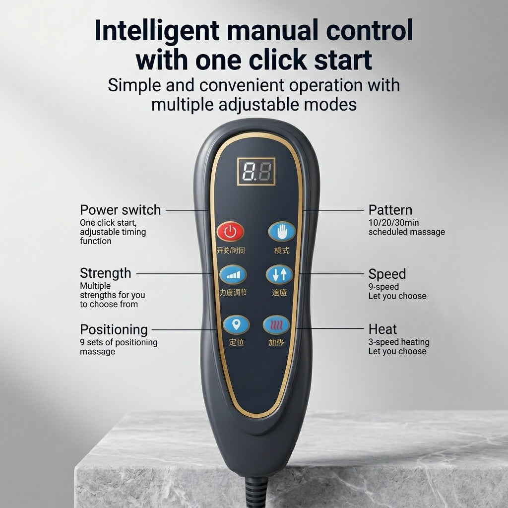 Zareth™ | BODY MASSAGER Leather Heated Massage Cushion – Full Body Relaxation Mat