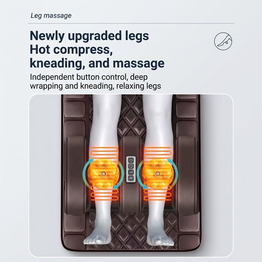Zareth™ | BODY MASSAGER Leather Heated Massage Cushion – Full Body Relaxation Mat