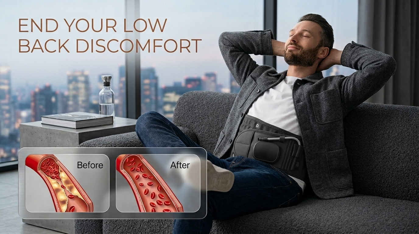 Zareth™ MASSAGE BELT PREMIUM 4-IN-1 Massage,Vibratoin, Infintable, Hot compress.