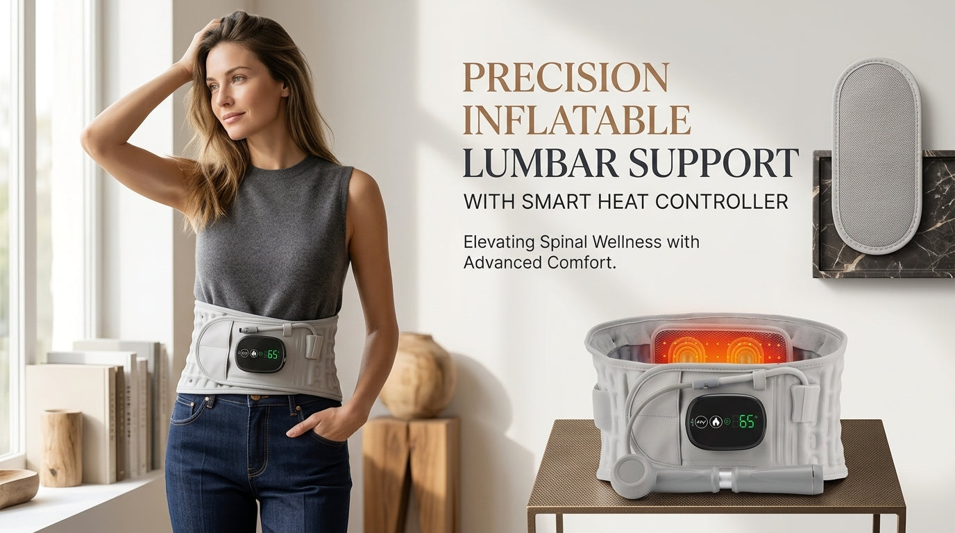 Zareth™ MASSAGE BELT PREMIUM 4-IN-1 Massage,Vibratoin, Infintable, Hot compress.