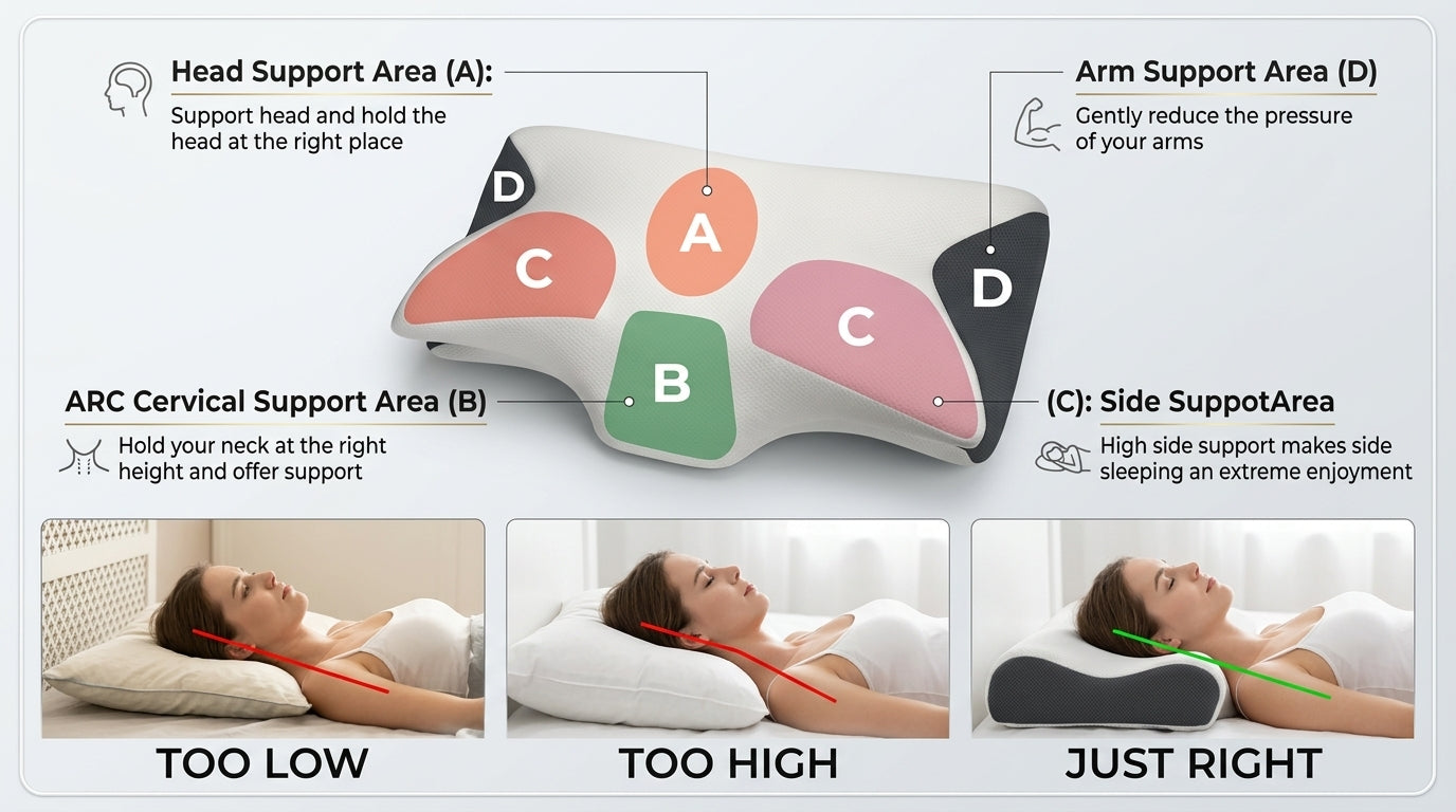 Zareth™ | Butterfly Sleep Memory Neck Pillow Slow Rebound Comfortable Memory Foam Sleep Pillow Cervical Orthopedic Neck Massage Bed Pillow