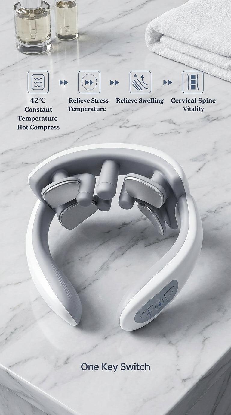 Zareth™ NECK MASSAGER - Cervical Vertebra Health Care Vibrator Relieve Pain Muscle | PREMIUM