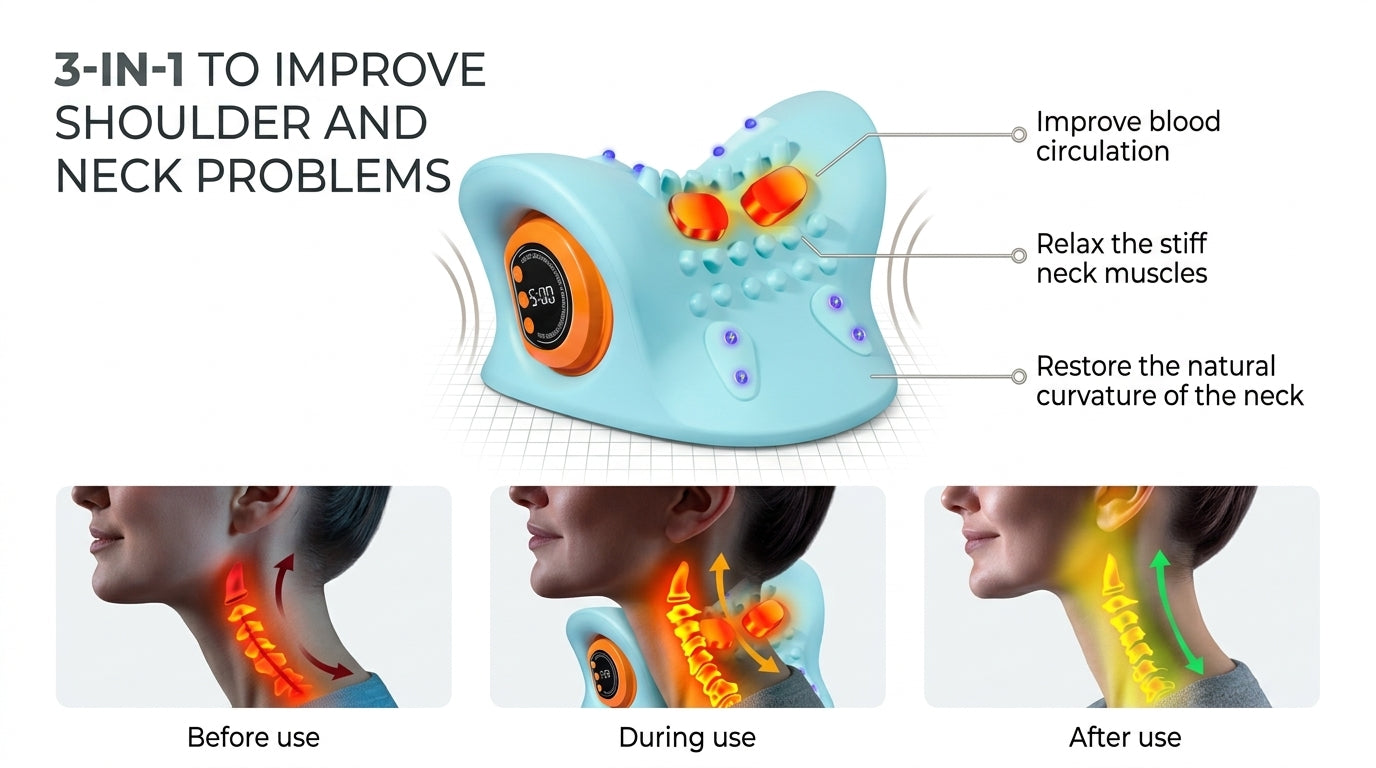 Zareth™ HEAD MASSAGER 3-IN-1 WITH Heat & Adjustable Intensity