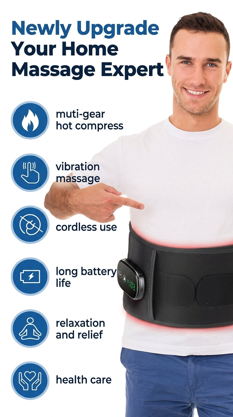 Zareth™ MASSAGER BELT INFRARED HEAT AND VIBRATION THERAPY LUMBAR