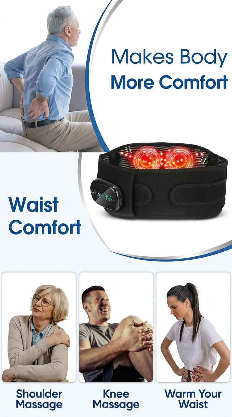 Zareth™ MASSAGER BELT INFRARED HEAT AND VIBRATION THERAPY LUMBAR