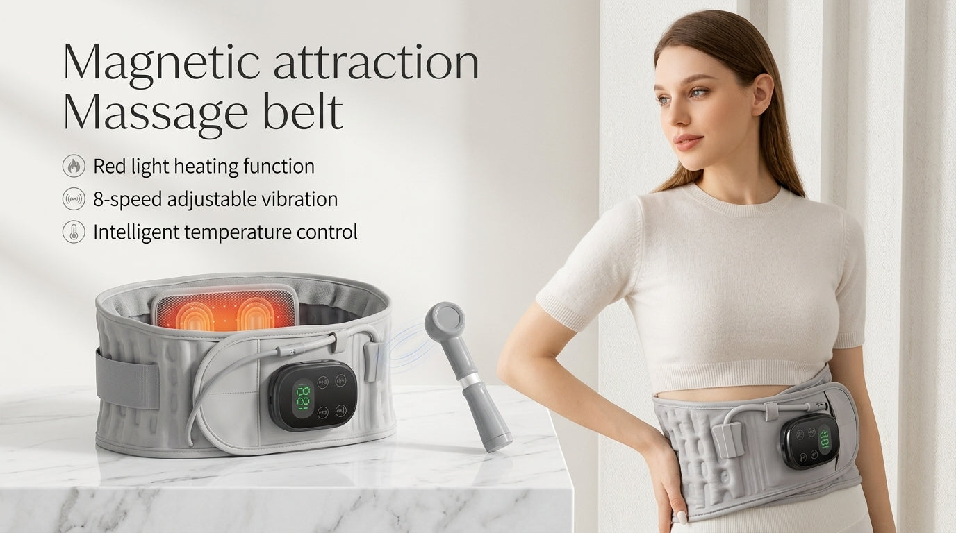 Zareth™ MASSAGE BELT PREMIUM 4-IN-1 Massage,Vibratoin, Infintable, Hot compress.