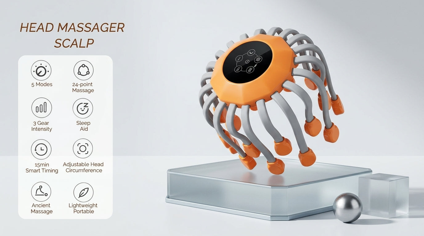 Zareth™ | HEAD MASSAGER 20-Scalp with Red Light Therapy