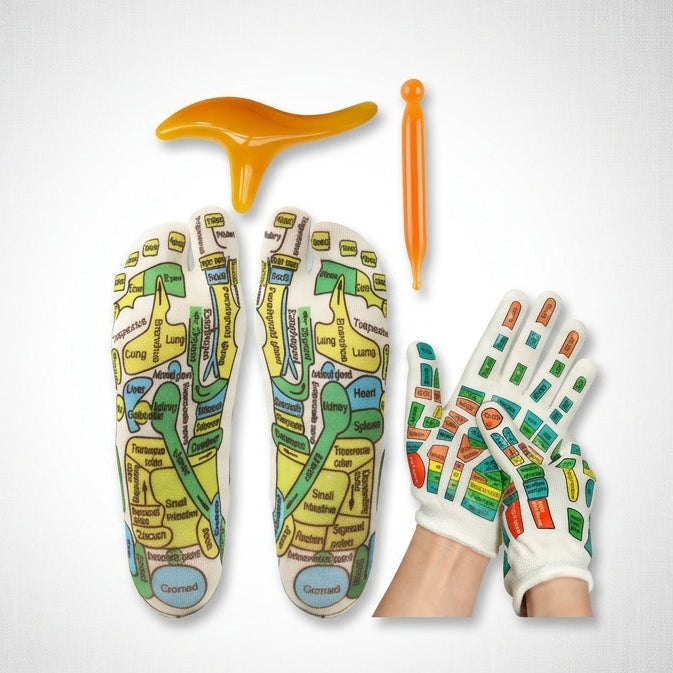 Zareth™ | FOOT MASSAGER - Acupressure Reflexology Gloves & Socks.