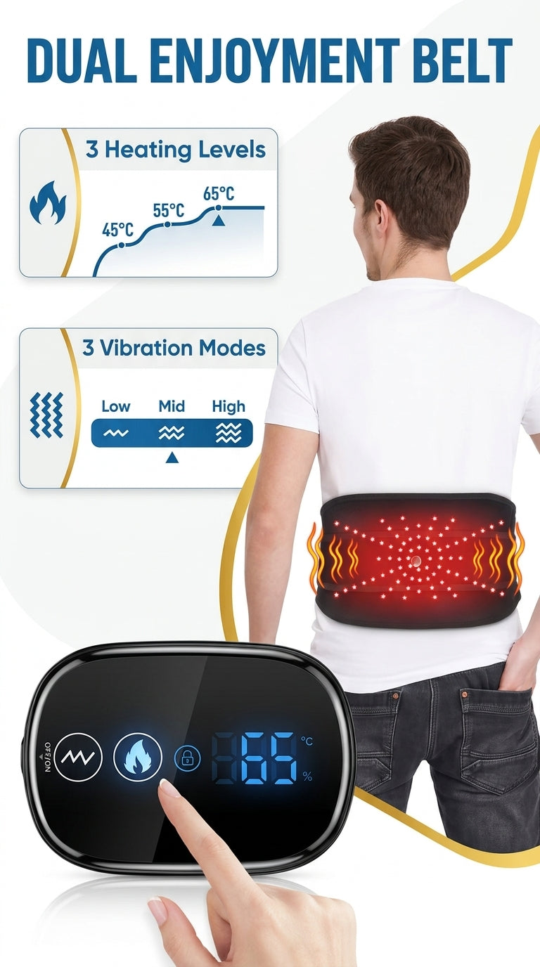 Zareth™ MASSAGER BELT INFRARED HEAT AND VIBRATION THERAPY LUMBAR