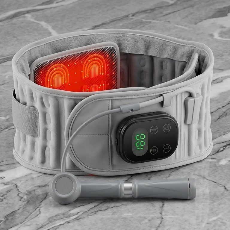 Zareth™ MASSAGE BELT PREMIUM 4-IN-1 Massage,Vibratoin, Infintable, Hot compress.