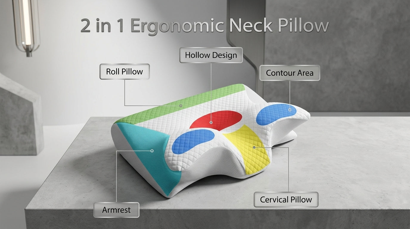 Zareth™ | Butterfly Sleep Memory Neck Pillow Slow Rebound Comfortable Memory Foam Sleep Pillow Cervical Orthopedic Neck Massage Bed Pillow
