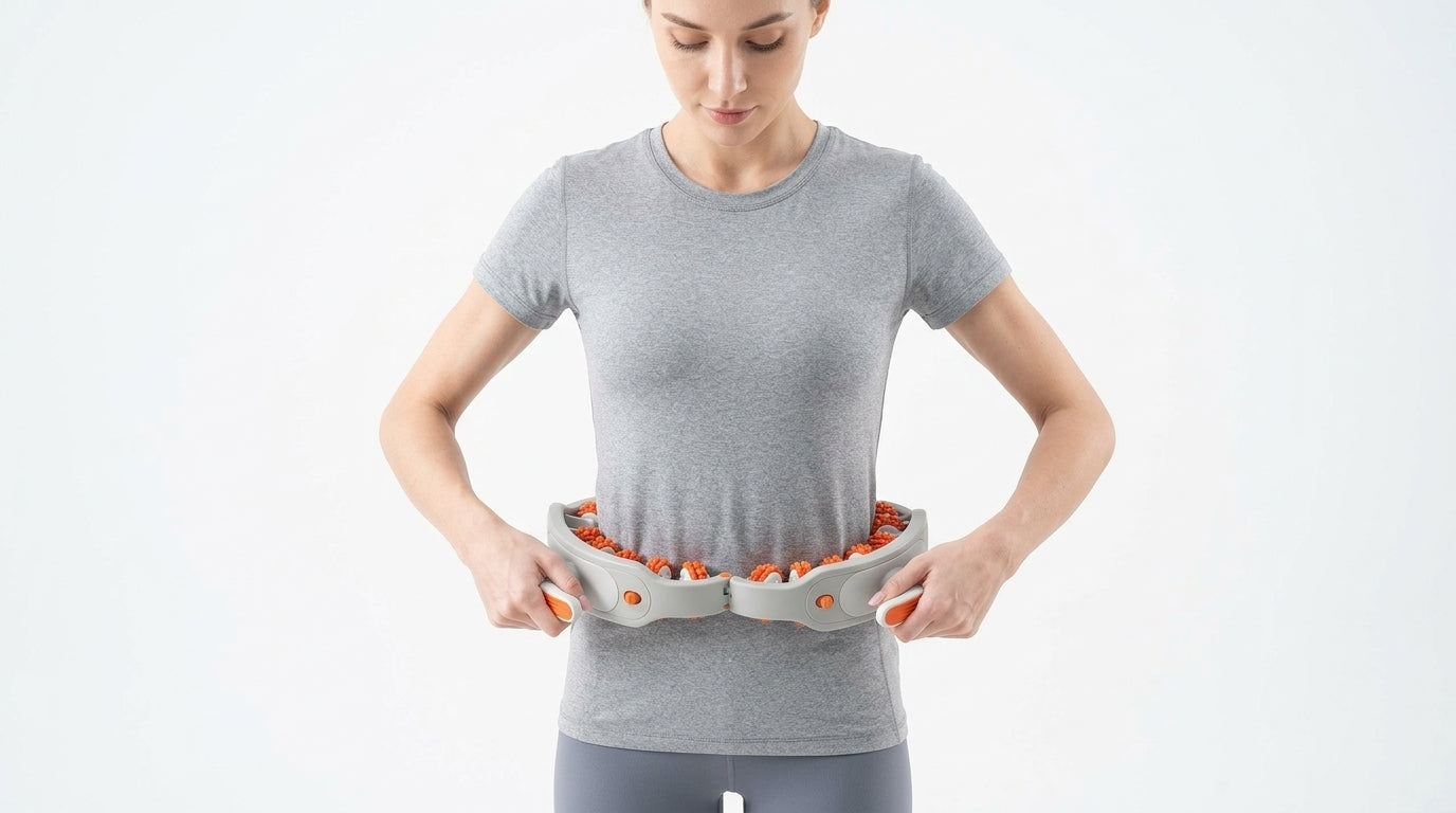 Zareth™ LEG MASSAGER Anti Cellulite with 14 Soft Rubber Rollers for Body Arms Waist Abdominal Muscle Slimming Relaxation