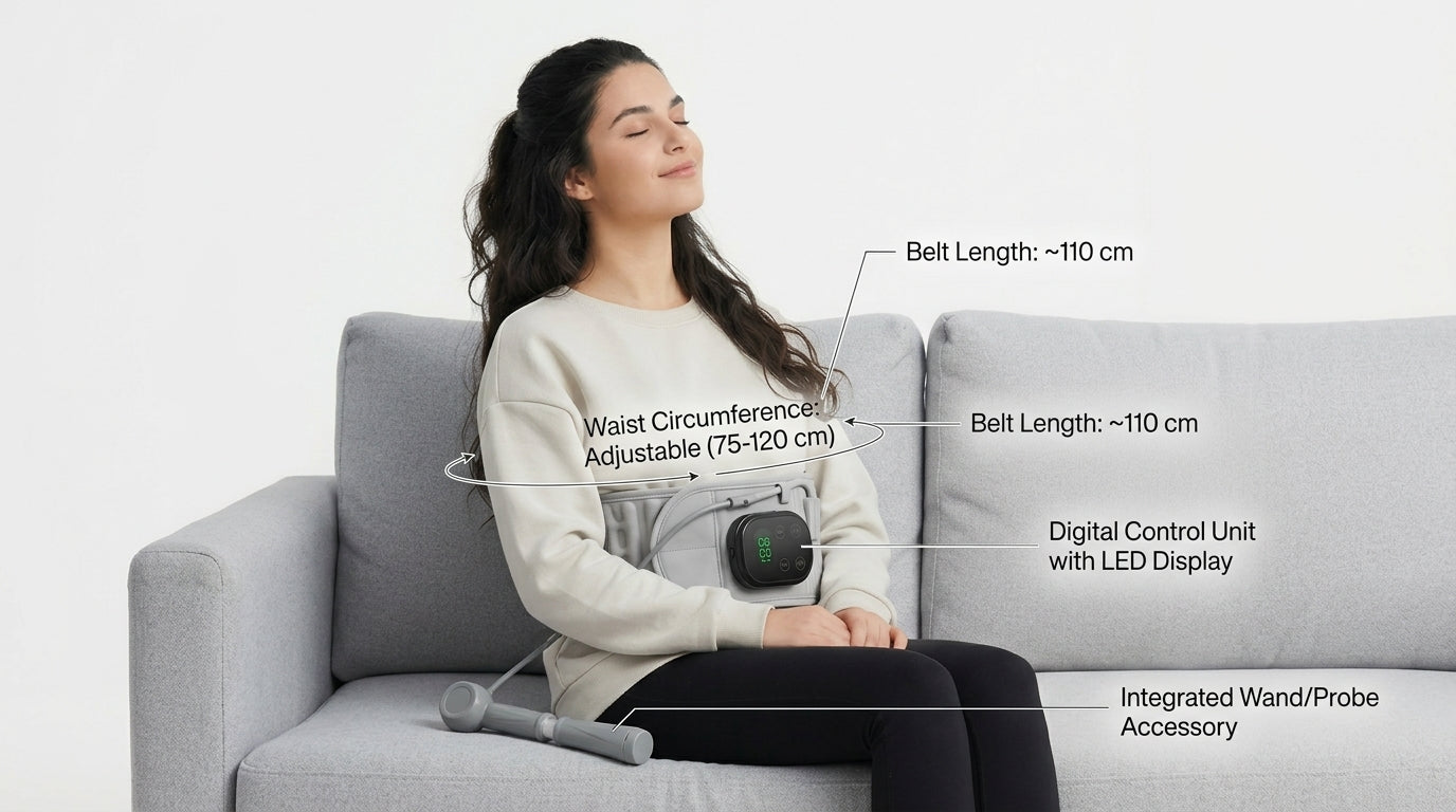 Zareth™ MASSAGE BELT PREMIUM 4-IN-1 Massage,Vibratoin, Infintable, Hot compress.