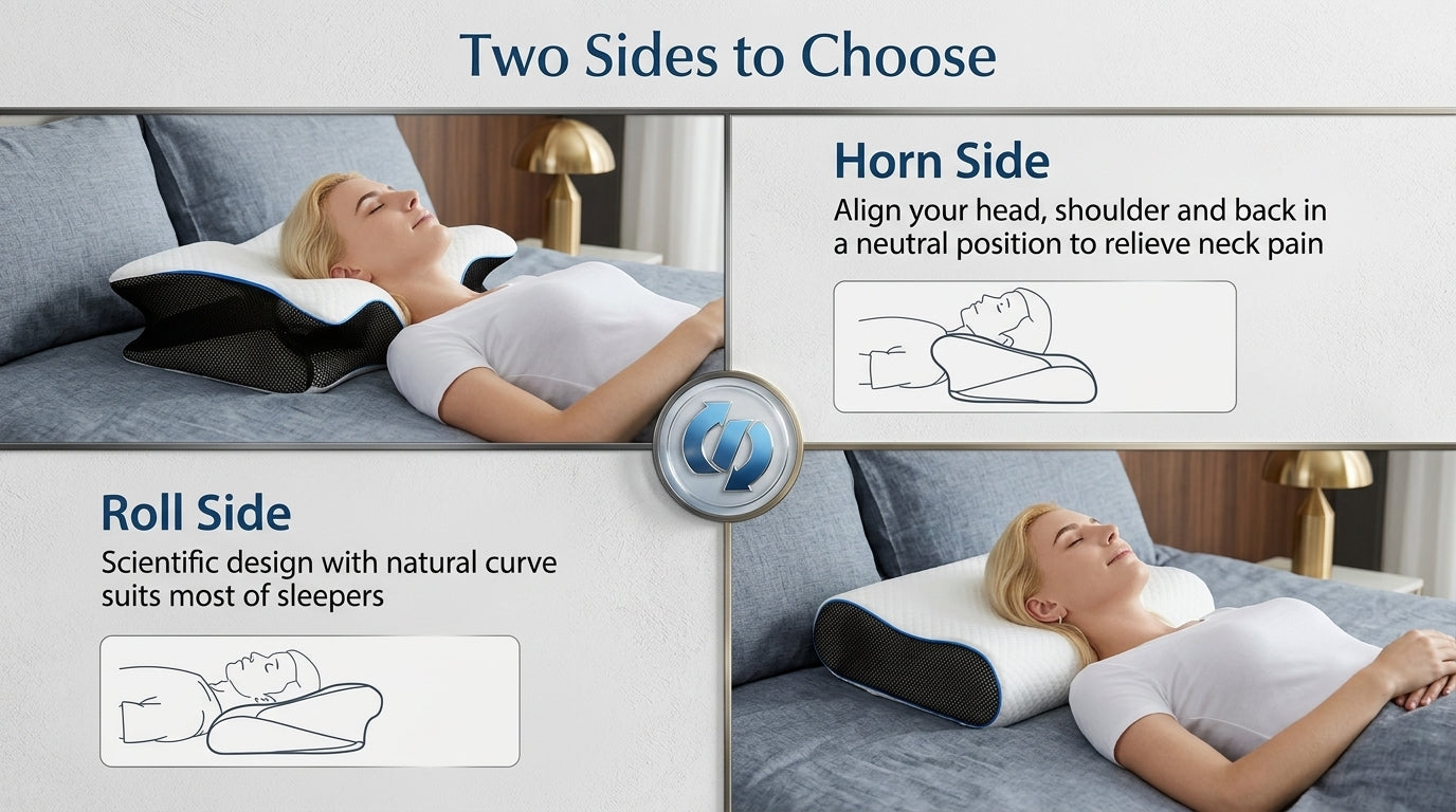 Zareth™ | Butterfly Sleep Memory Neck Pillow Slow Rebound Comfortable Memory Foam Sleep Pillow Cervical Orthopedic Neck Massage Bed Pillow