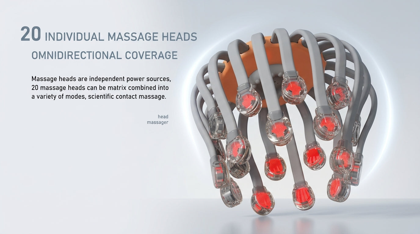 Zareth™ | HEAD MASSAGER 20-Scalp with Red Light Therapy