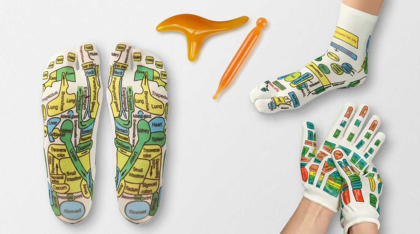 Zareth™ | FOOT MASSAGER - Acupressure Reflexology Gloves & Socks.