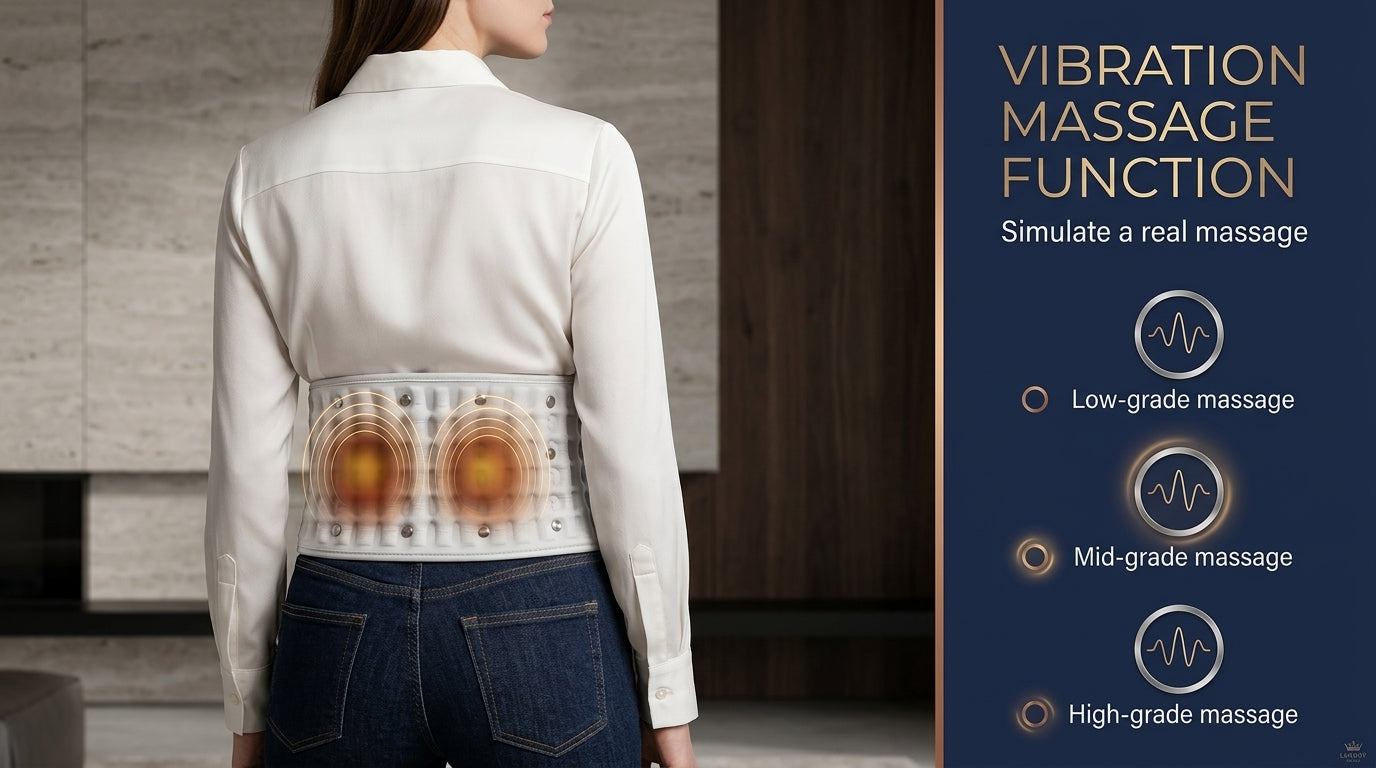 Zareth™ MASSAGE BELT PREMIUM 4-IN-1 Massage,Vibratoin, Infintable, Hot compress.