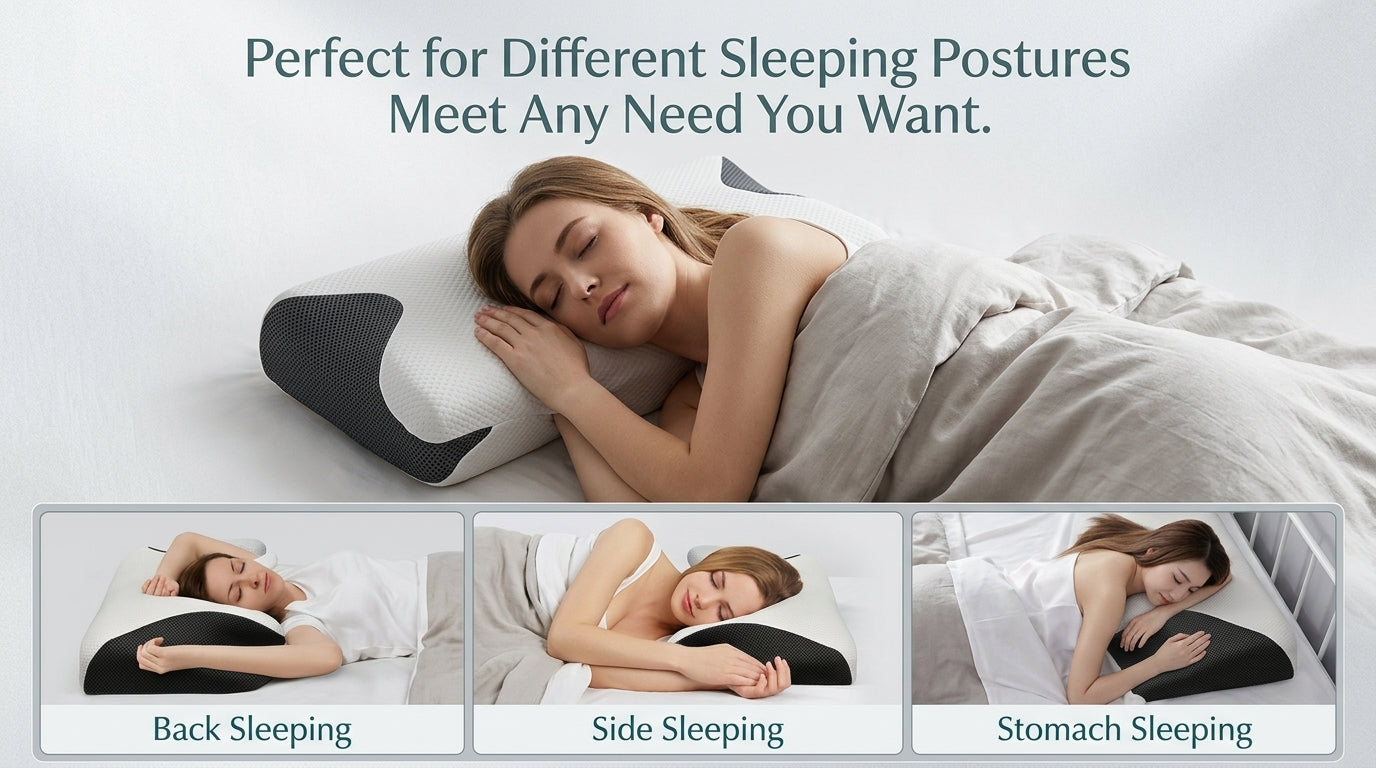 Zareth™ | Butterfly Sleep Memory Neck Pillow Slow Rebound Comfortable Memory Foam Sleep Pillow Cervical Orthopedic Neck Massage Bed Pillow