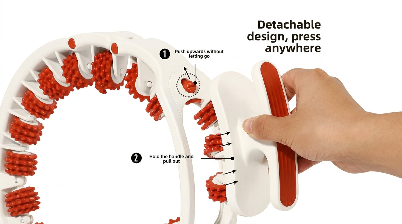 Zareth™ LEG MASSAGER Anti Cellulite with 14 Soft Rubber Rollers for Body Arms Waist Abdominal Muscle Slimming Relaxation
