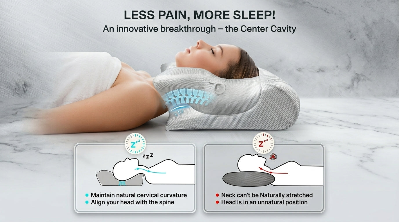 Zareth™ | Butterfly Sleep Memory Neck Pillow Slow Rebound Comfortable Memory Foam Sleep Pillow Cervical Orthopedic Neck Massage Bed Pillow