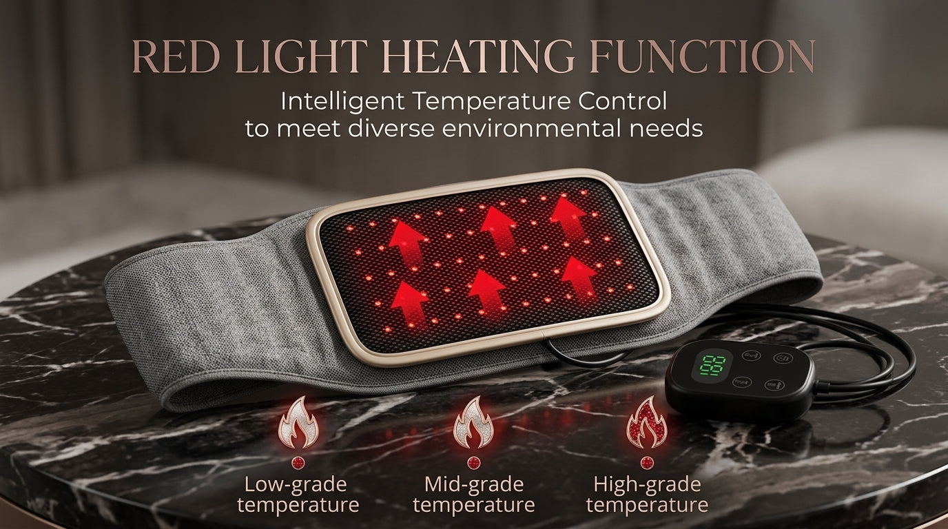 Zareth™ MASSAGE BELT PREMIUM 4-IN-1 Massage,Vibratoin, Infintable, Hot compress.