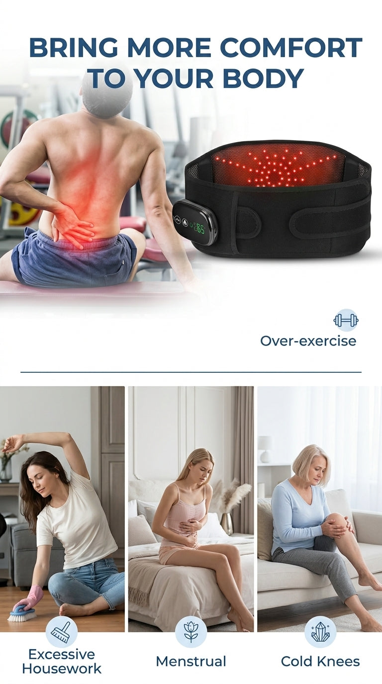 Zareth™ MASSAGER BELT INFRARED HEAT AND VIBRATION THERAPY LUMBAR